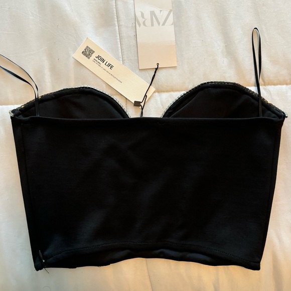 NWT ZARA SHIMMERY CORSET - Picture 5 of 9